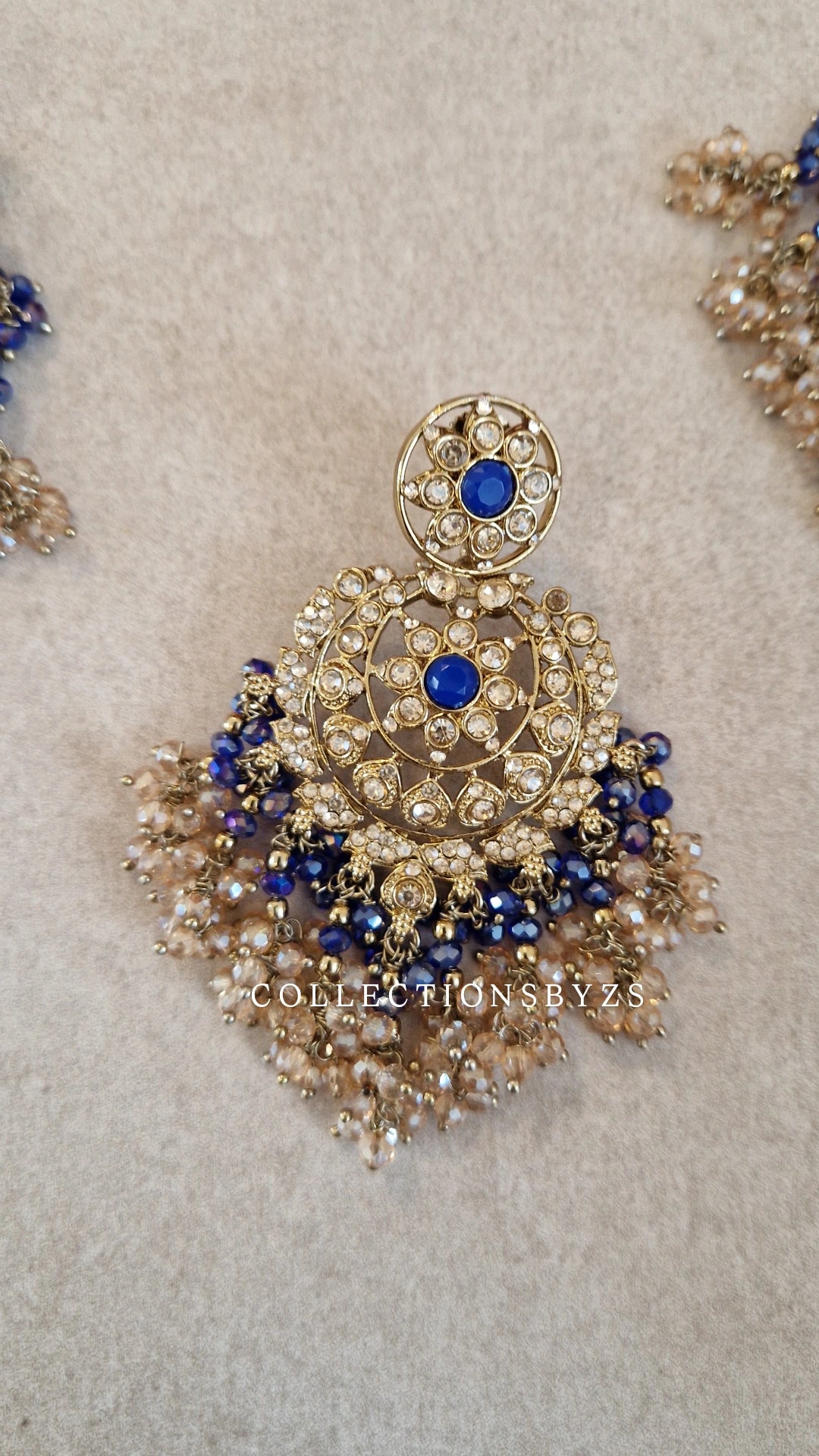 IRSA- Stunning Indian Semi Bridal/ Party Wear Choker Set - ROYAL BLUE