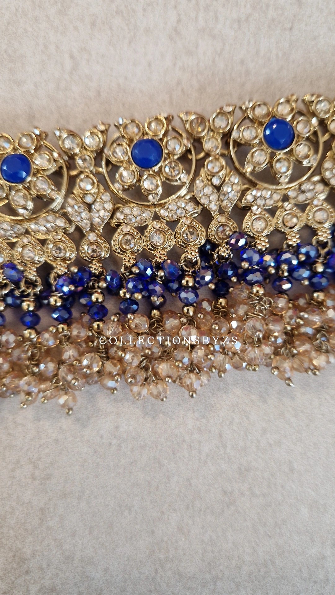 IRSA- Stunning Indian Semi Bridal/ Party Wear Choker Set - ROYAL BLUE