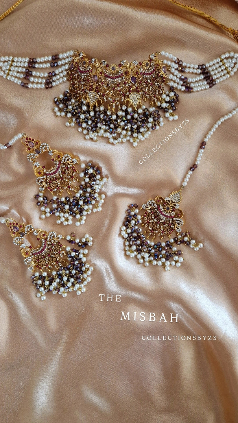 MISBAH  -  PURPLE- Pakistani Jewellery Set