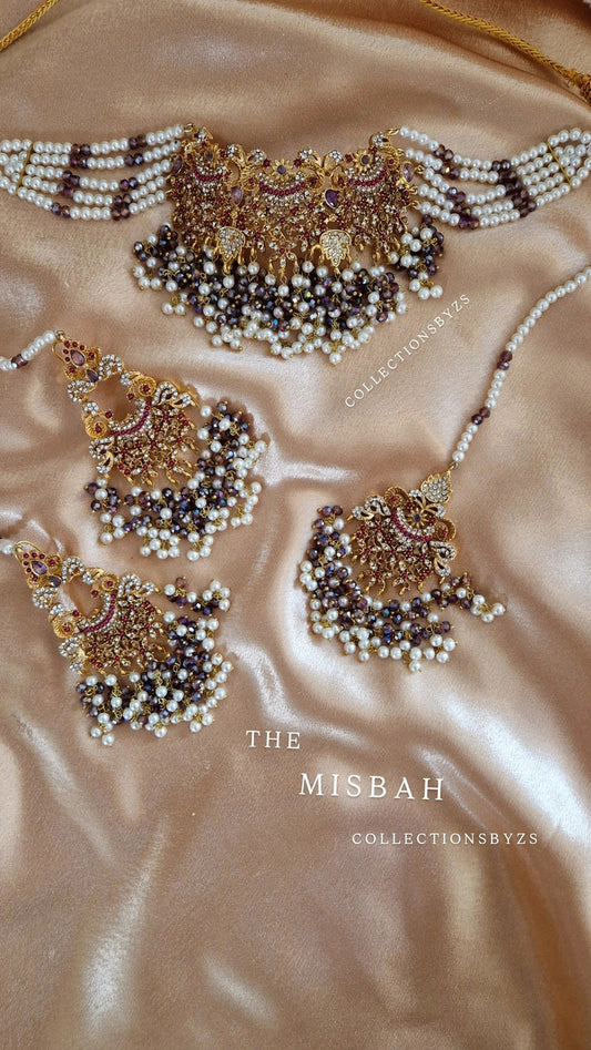 M I S B A H  -  Purple Pakistani Jewellery Set