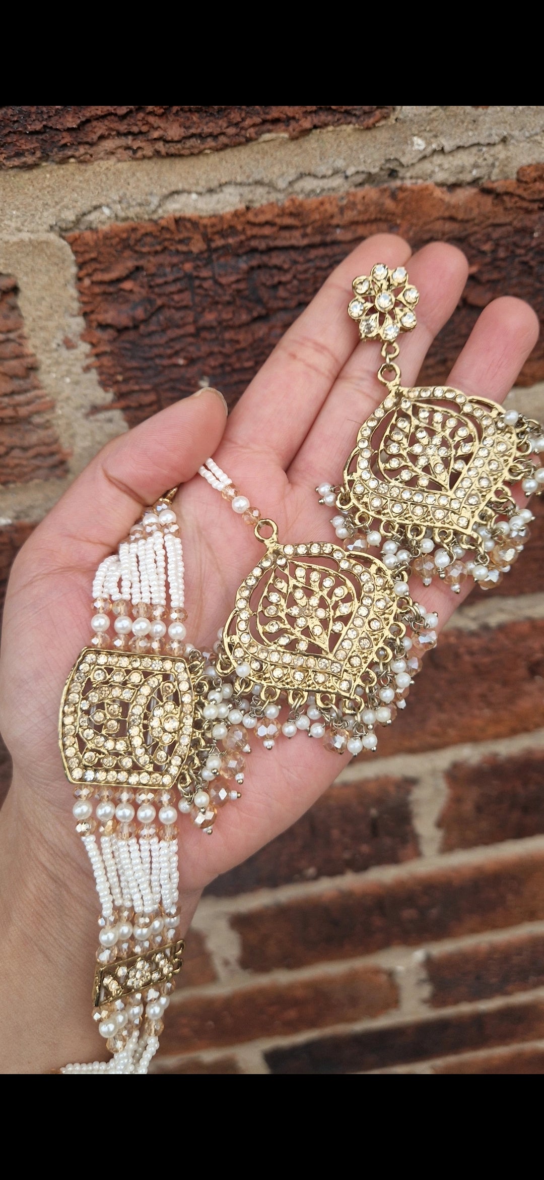 ADEEBA:- FLASH SALE.  Mini Elegant Indian Choker Set - GOLDEN.