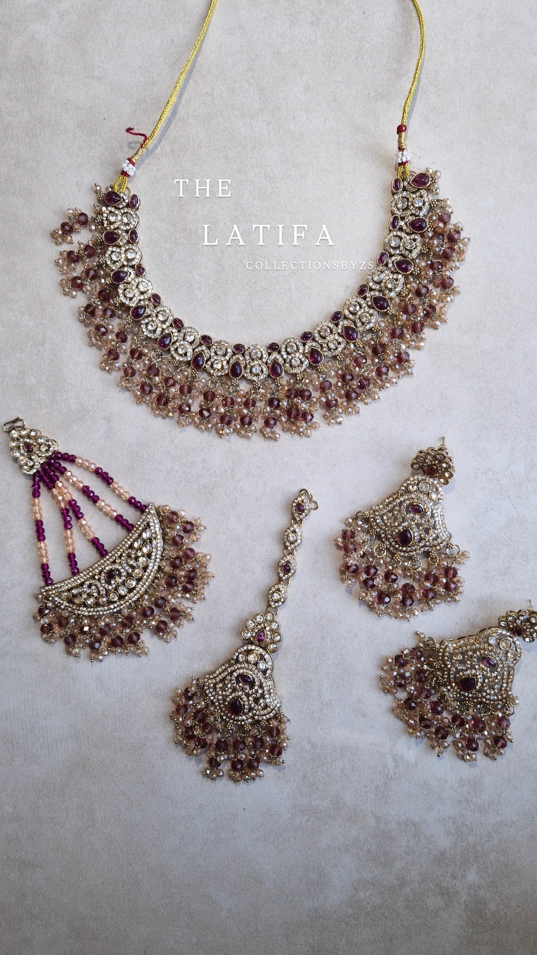 LATIFA -Indian Jewellery Party Wear Set- Plum