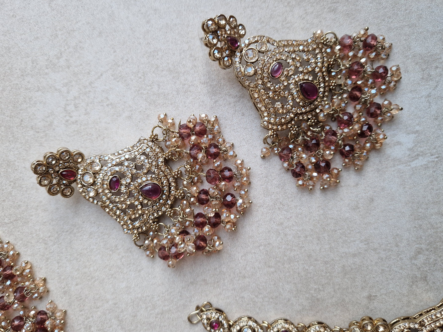 LATIFA -Indian Jewellery Party Wear Set- Plum