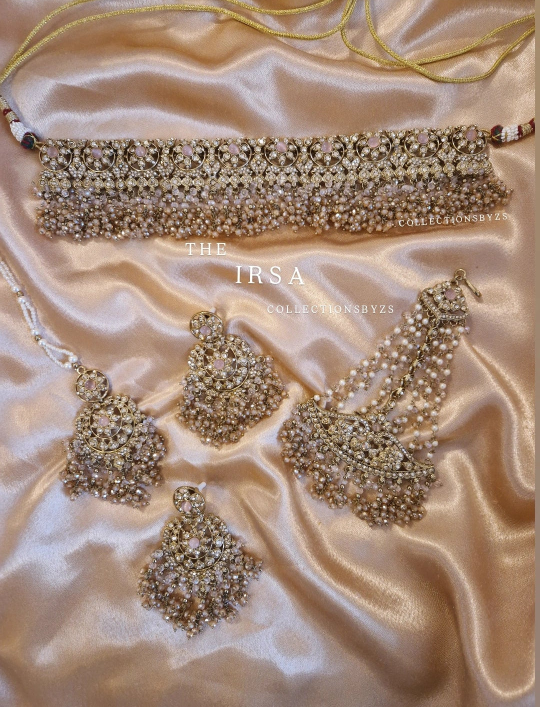IRSA - Elegant Full Choker Indian Semi Bridal Party wear Set- PINK
